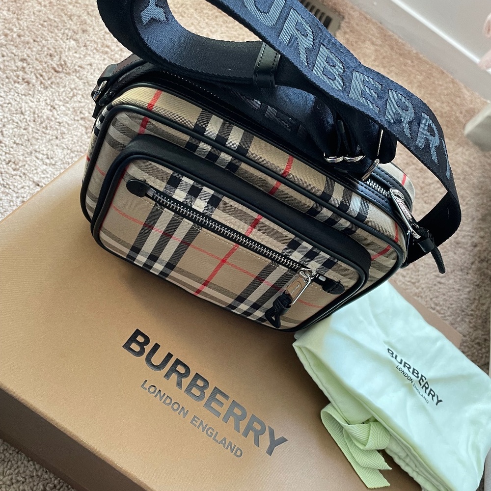 Burberry Vintage Check and Leather Crossbody Bag